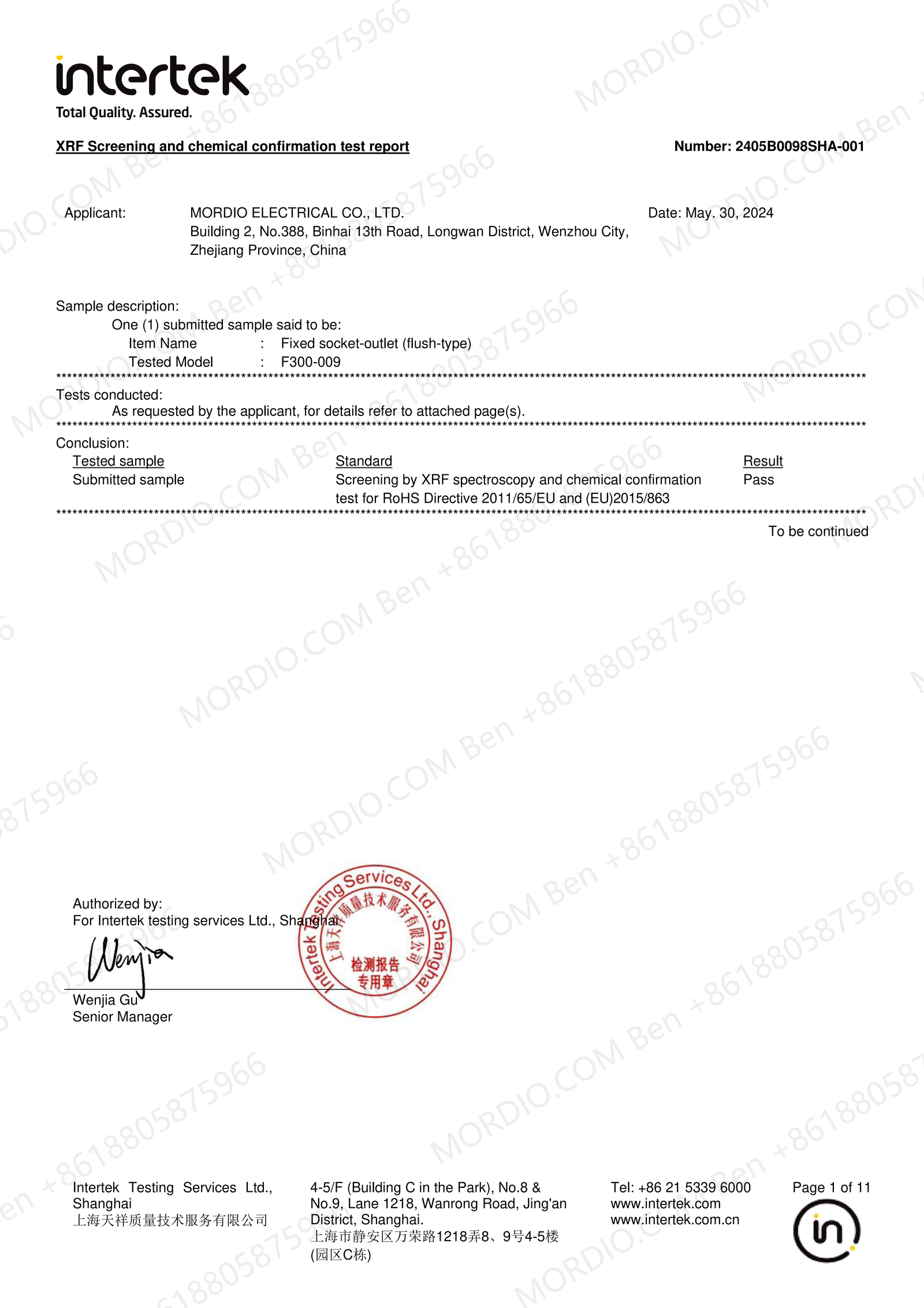 2405B0098SHA-0013_01 Certificate