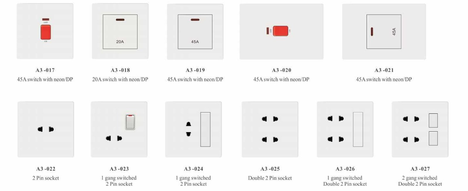 A3ima_02 A3 Series, White/Gold/Grey/Black, 86/146 Type,British Standard
