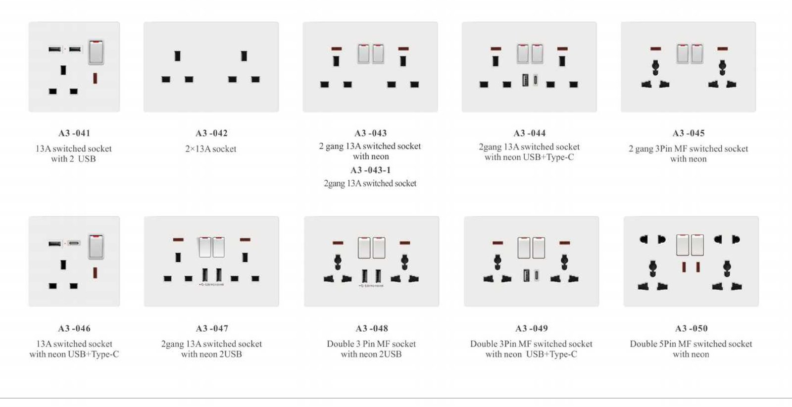 A3ima_04 A3 Series, White/Gold/Grey/Black, 86/146 Type,British Standard