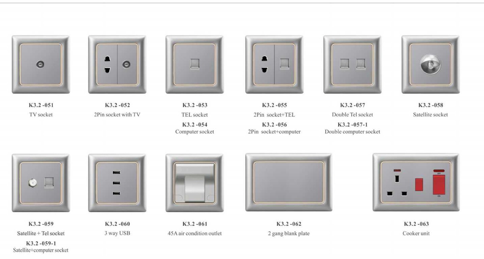 K3.2_04 K3.2 Series, Grey,Gold,White,Black,86/146 Type,British Standard