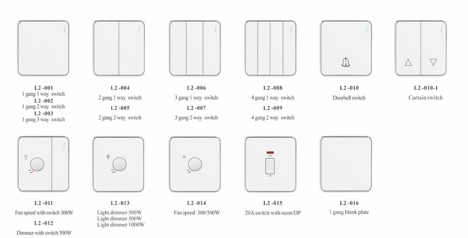 L2_01 L2 Series, Grey,Gold,White,Black,86/146 Type,British Standard