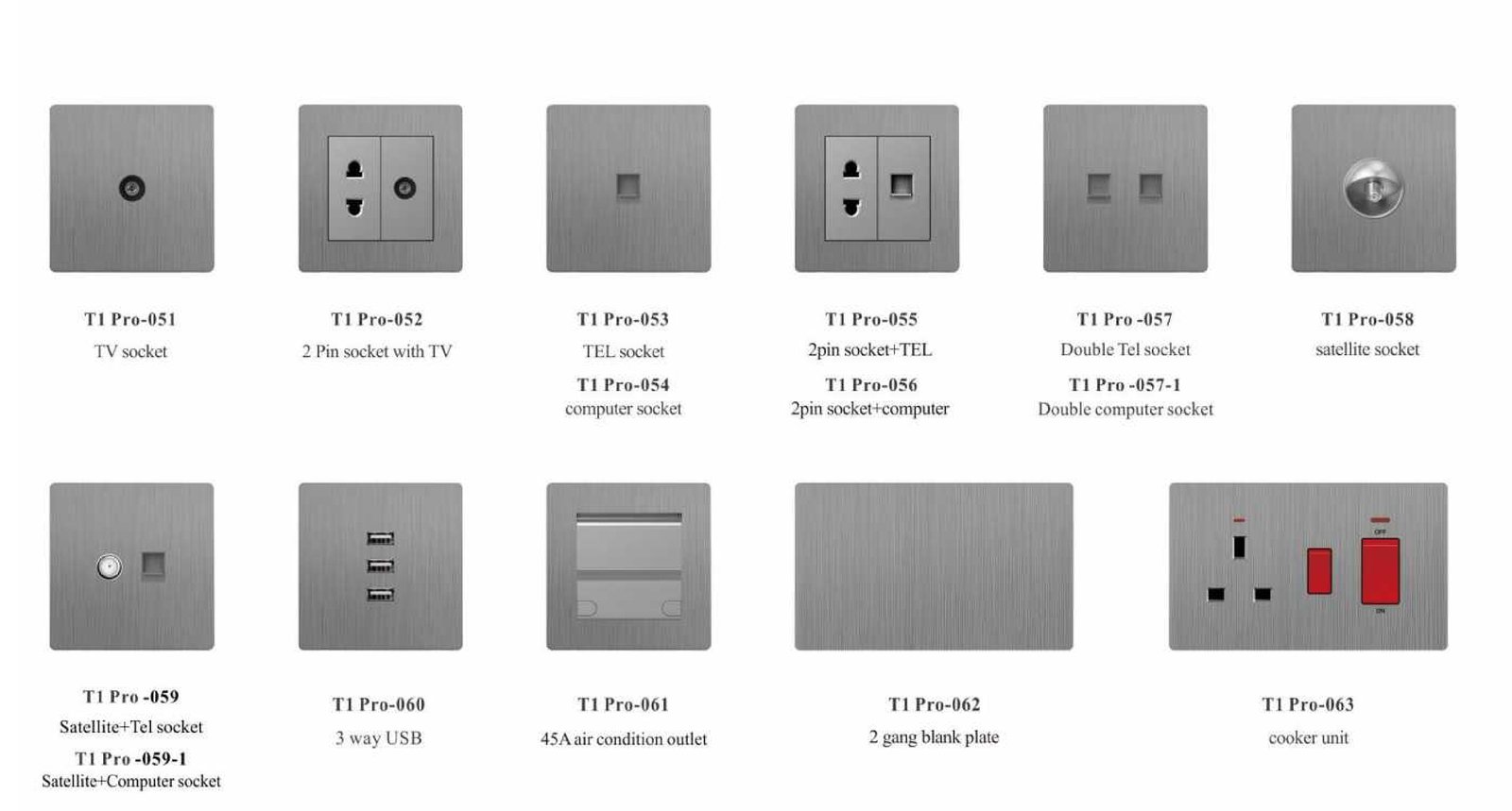 T1PRO-_04 T1 PRO Series, Grey, 86/146 Type,British Standard