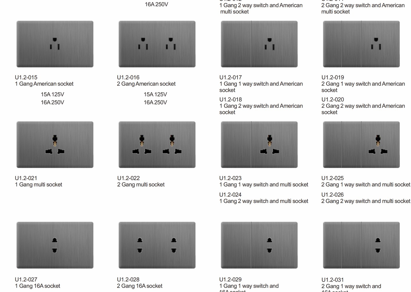 U1.2_02 U1.2 Series, Grey,Gold,White,Black,PC,118 Type, American Standard