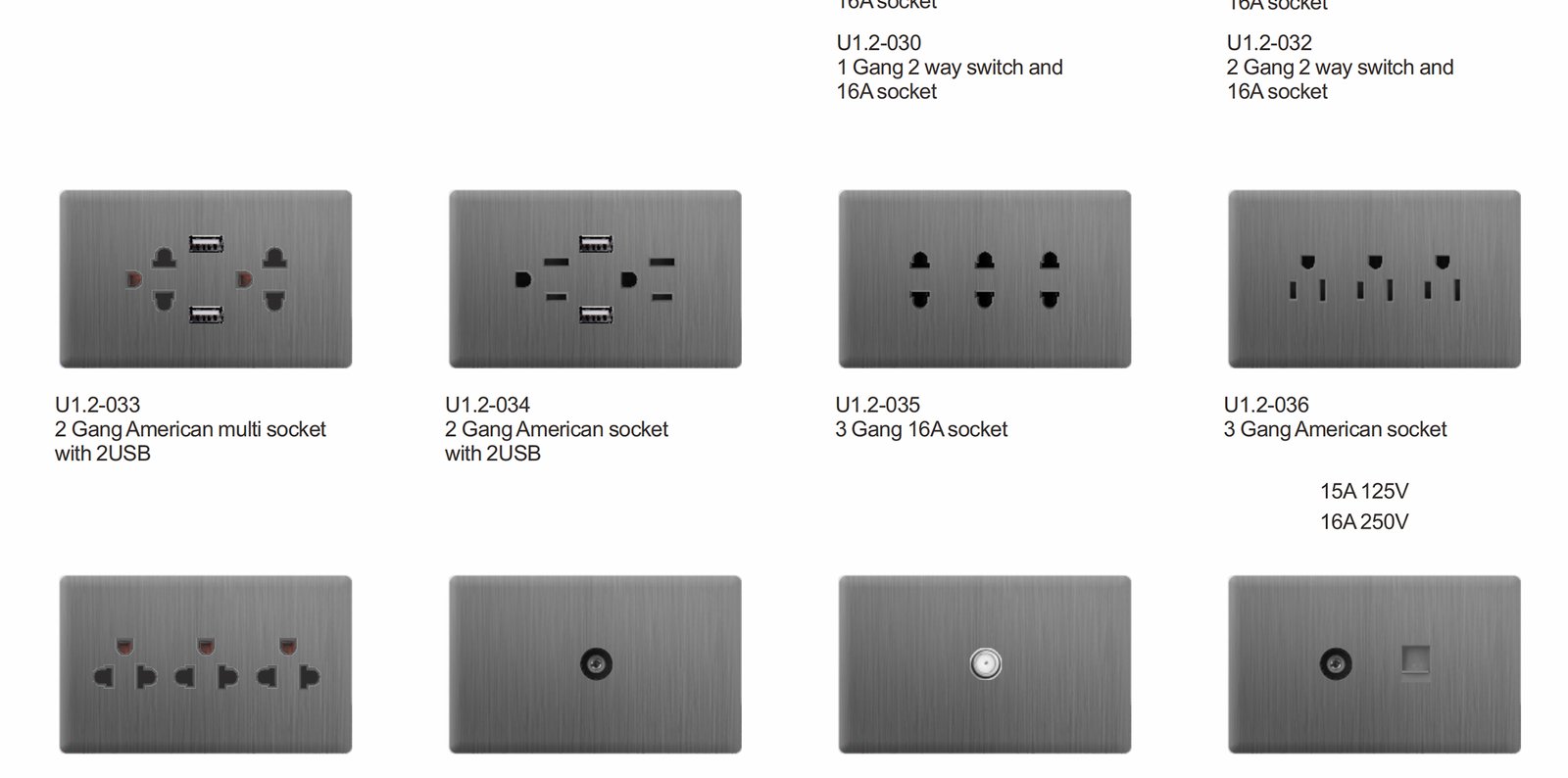 U1.2_03 U1.2 Series, Grey,Gold,White,Black,PC,118 Type, American Standard