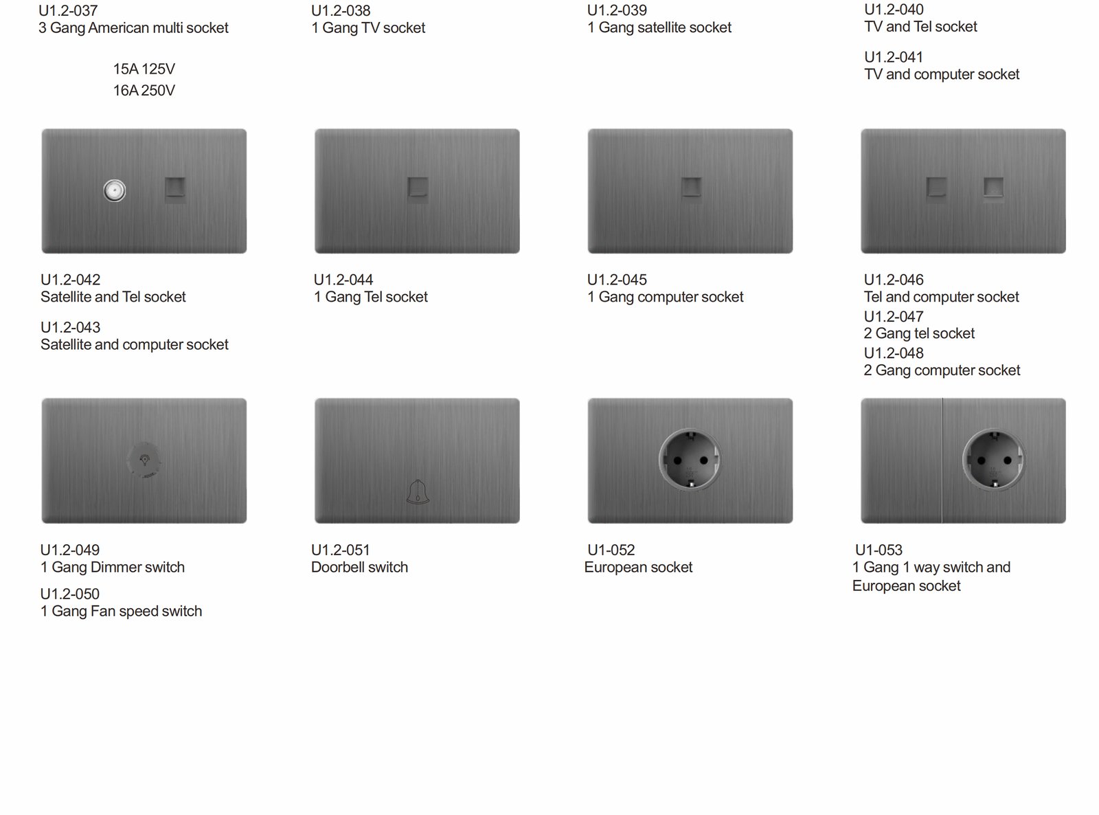 U1.2_04 U1.2 Series, Grey,Gold,White,Black,PC,118 Type, American Standard