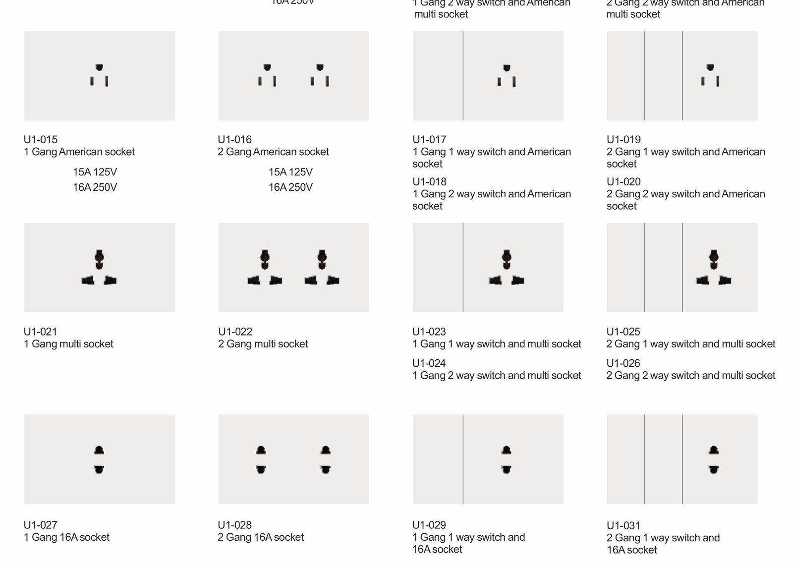 U1_02 U1 Series, Grey,Gold,White,Black,PC,118 Type, American Standard