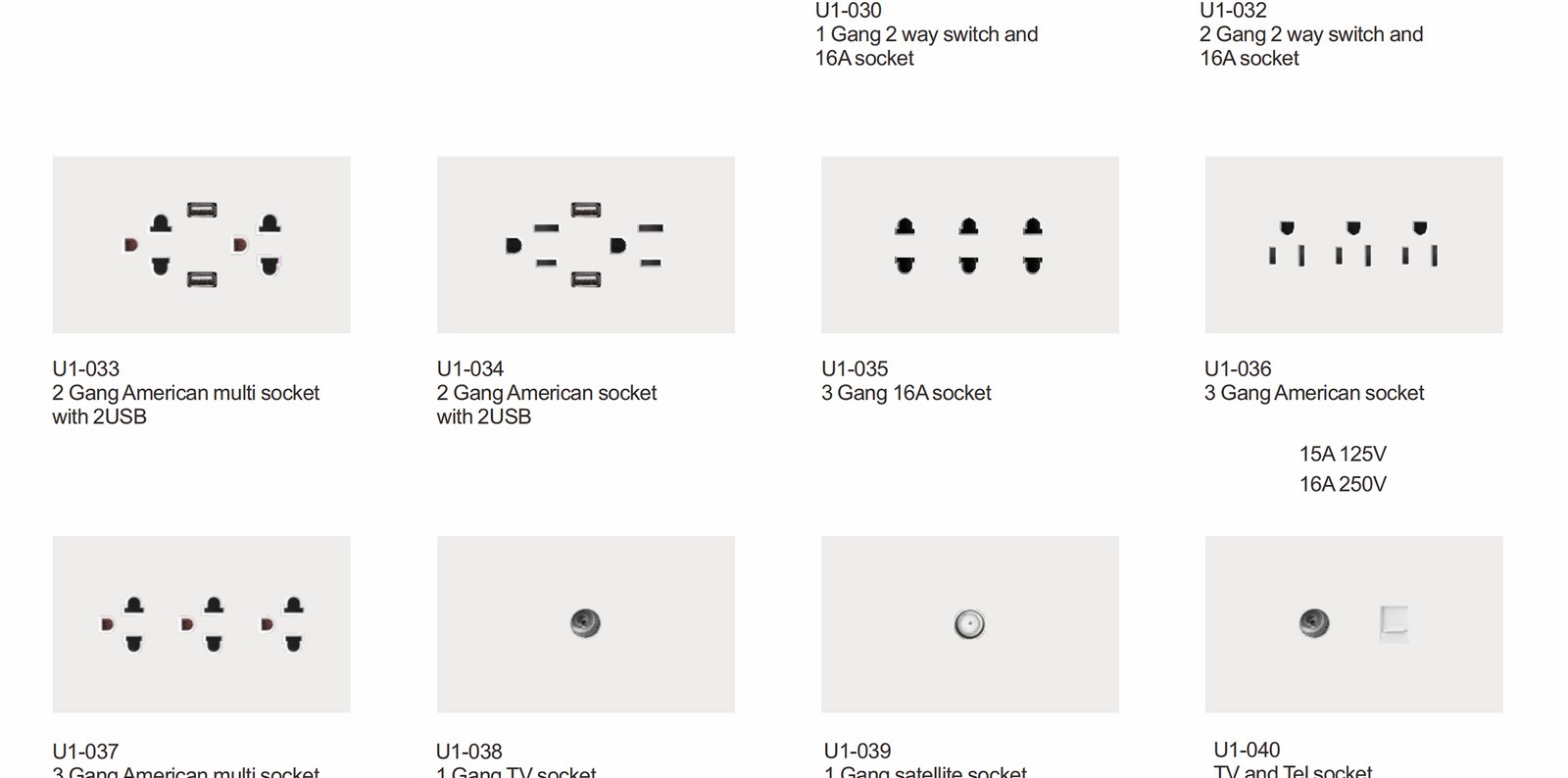 U1_03 U1 Series, Grey,Gold,White,Black,PC,118 Type, American Standard