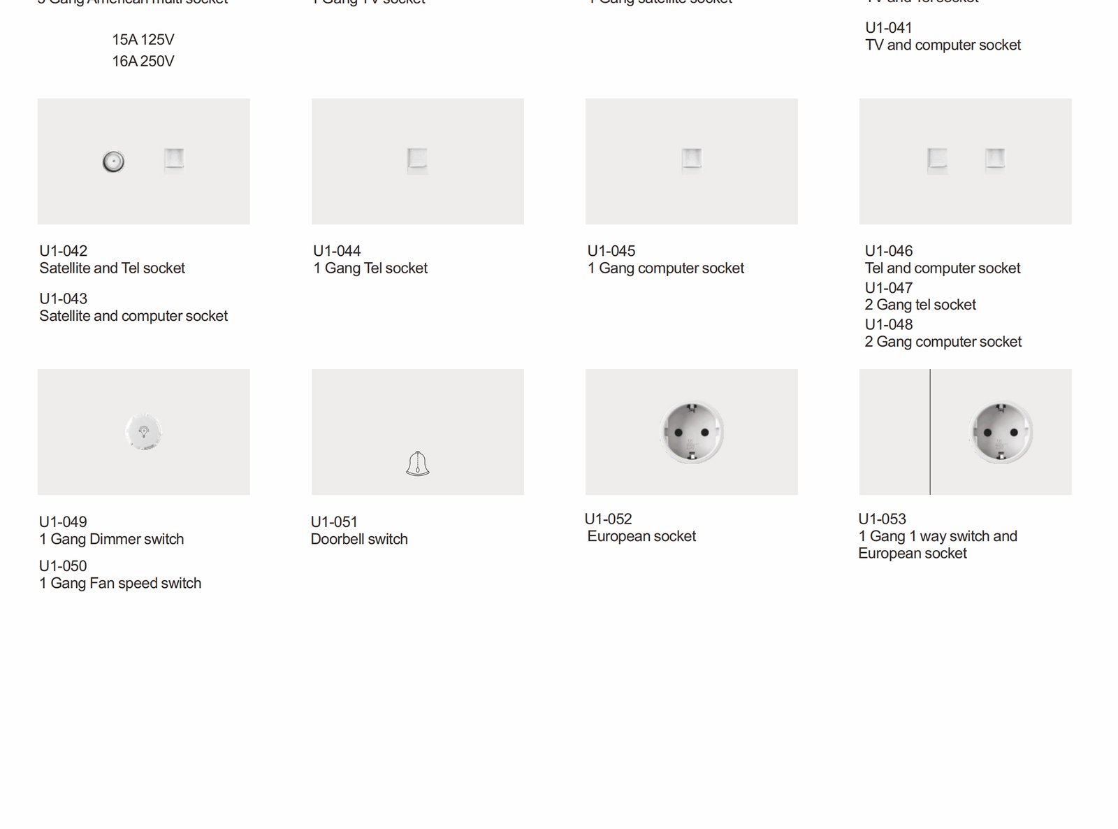 U1_04 U1 Series, Grey,Gold,White,Black,PC,118 Type, American Standard