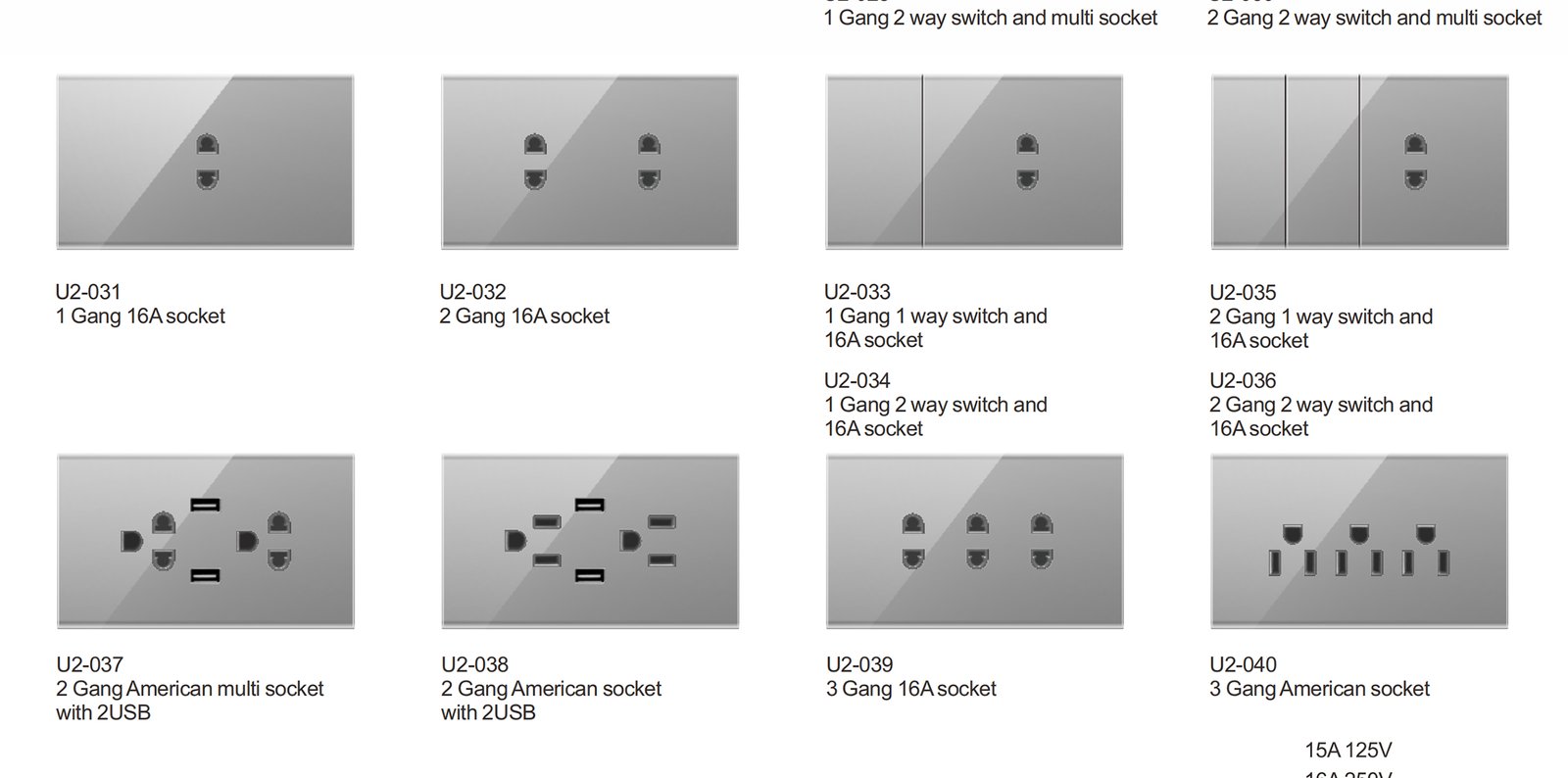 U2_03 U2 Series, Grey,Gold,White,Black,Tempered Glass,118 Type, American Standard