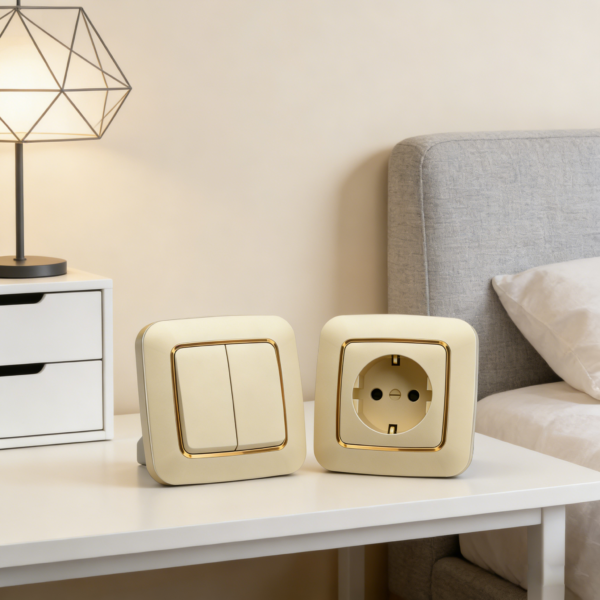 图片高清修复-3-1 F200 Series, Gold, Modular Design -European Standard Schuko socket