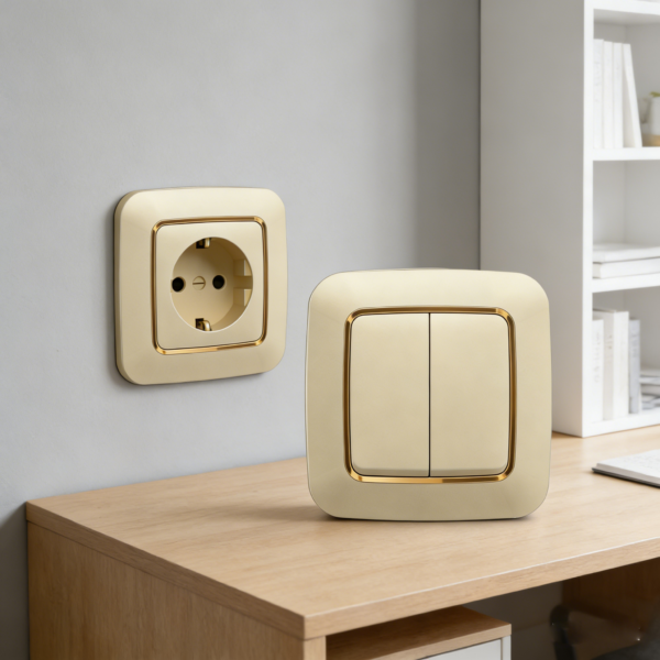 图片高清修复-4 F200 Series, Gold, Modular Design -European Standard Schuko socket
