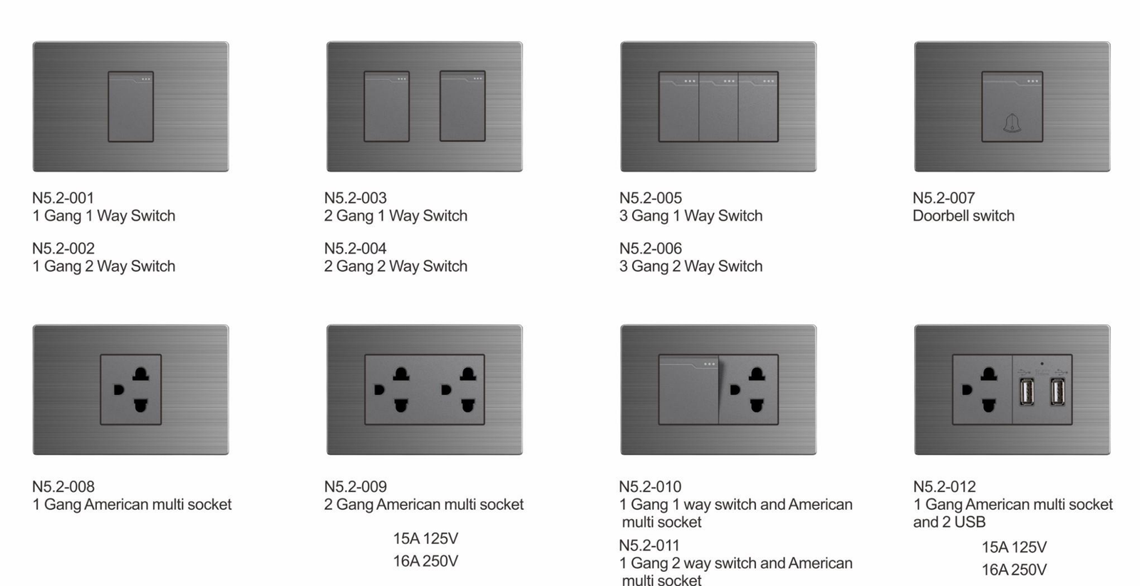 未标题-1_01 U5.2 Series, Grey,Stainless Steel,118 Type, American Standard