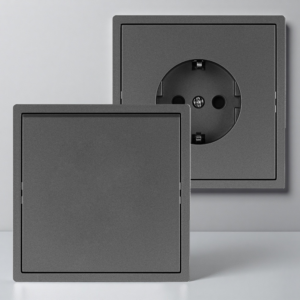 Matte Grey Electrical Switch, Modern Grey Socket for Office