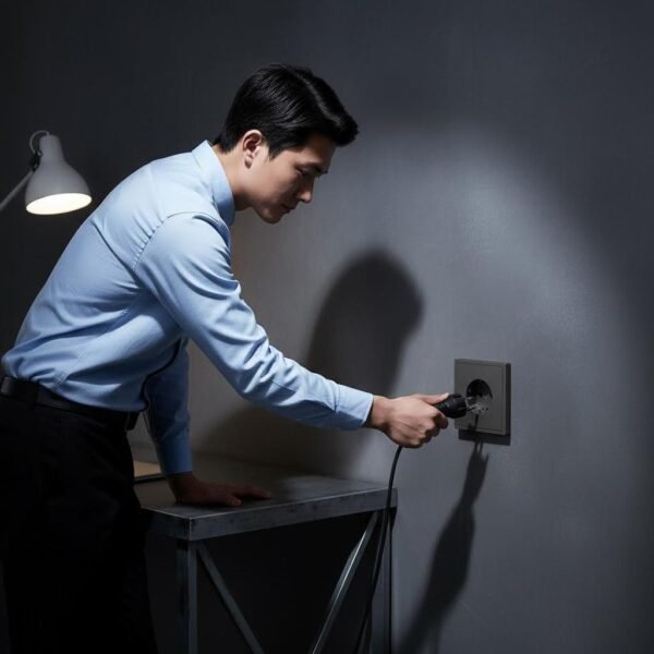 生活场景图：办公室工位改造 F300 Series, Grey, Modular Design -European Standard Schuko socket