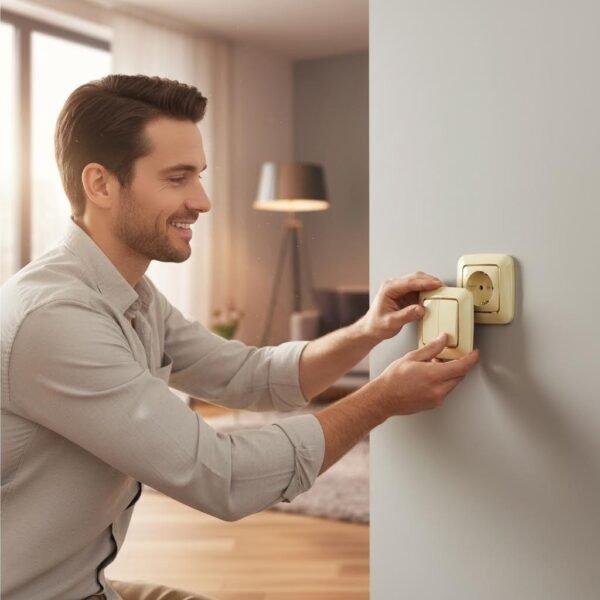 生活场景图：新房装修安装瞬间-1 F200 Series, Gold, Modular Design -European Standard Schuko socket