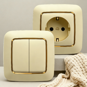 Gold F200 Series EU Socket with Rounded Frame