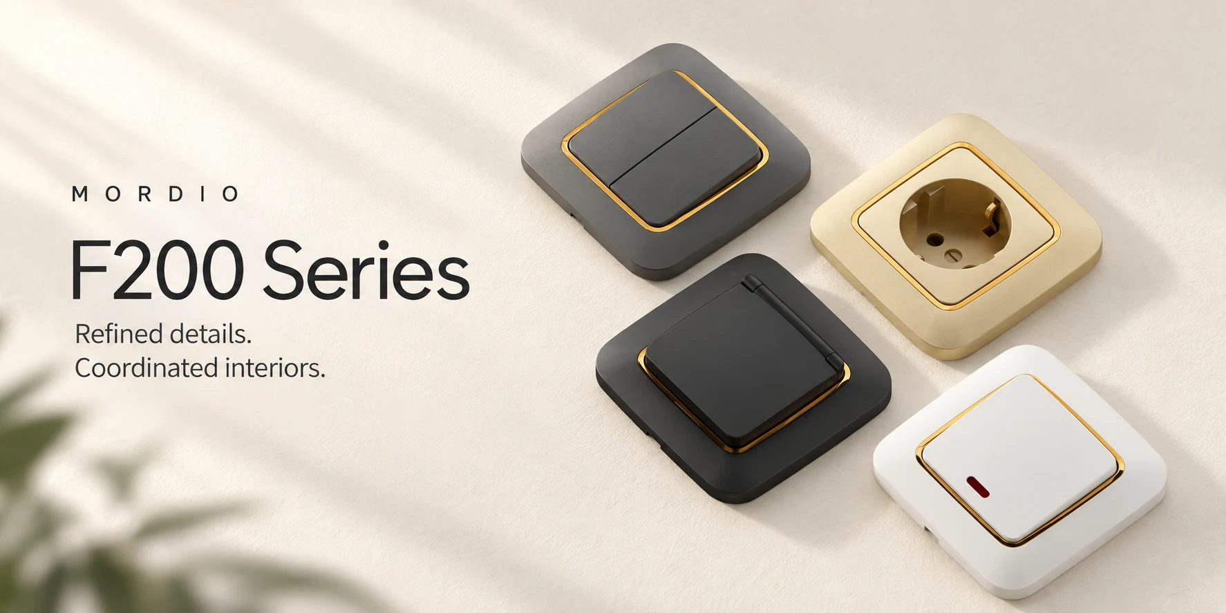 MORDIO F200 Series switches and sockets