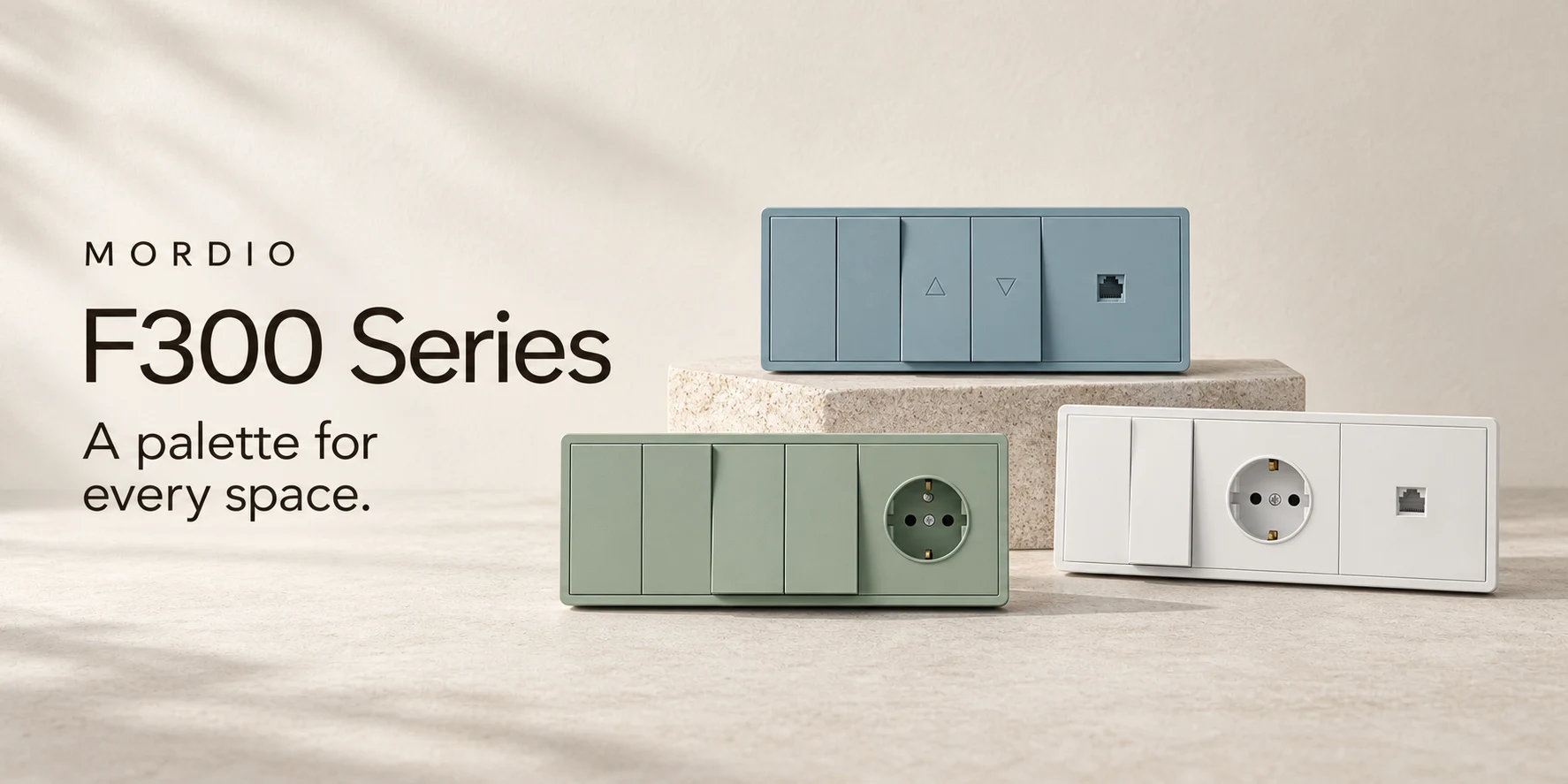 MORDIO F300 Series switches and sockets