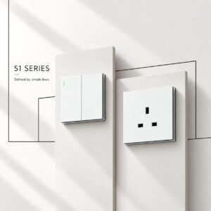 S1 white double rocker switch and UK socket